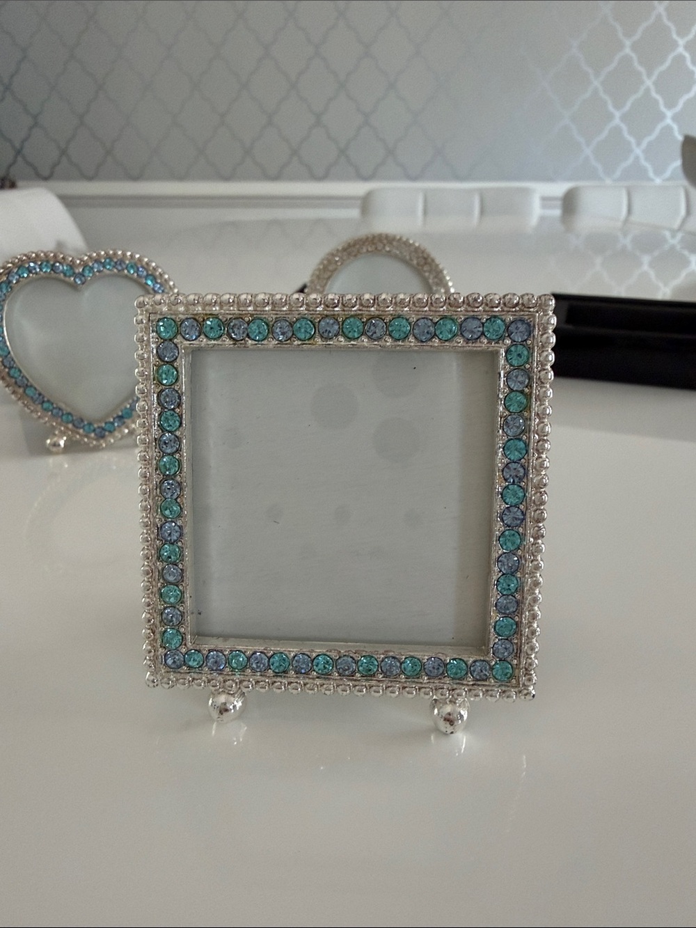 Set of 3 Silver Mini Photo Frames with Rhinestones - Picture 4 of 4